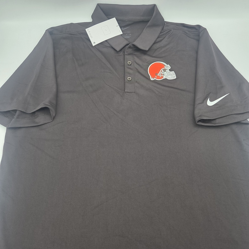 Nike Dri Fit Cleveland Browns NFL Short Sleeve Polo Shirt Team Apparel Size XL